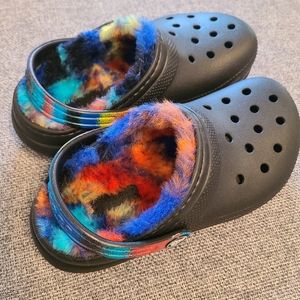 NWOT Crocs Unisex-child Lined Spray Dye Clog, size C12